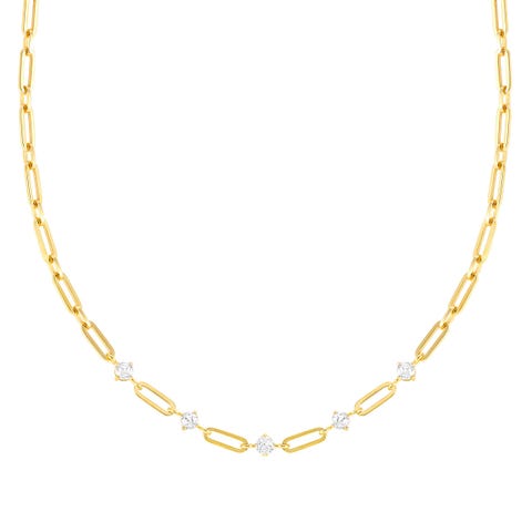 Chainsofstyle short necklace with stones Stainless steel necklace with Cubic Zirconia