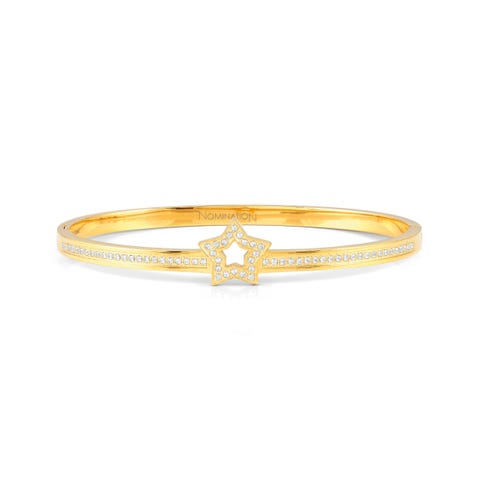 Bracciale Pretty Bangles con Stella Bracciale in Acciaio con Decorazione centrale e Zirconi