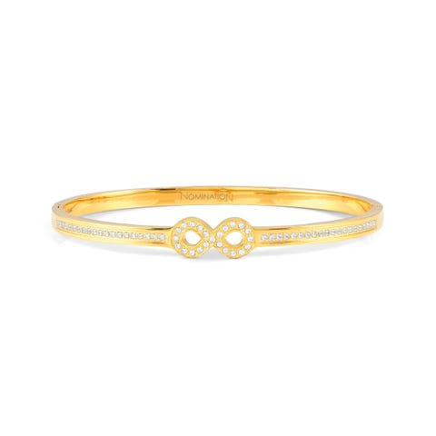 Pretty Bangles bracelet with Infinity symbol Stainless steel bangle with Cubic Zirconia and decorative detail