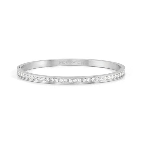 Bracciale Pretty Bangles con Zirconi Bianchi Bracciale in Acciaio con fila di Zirconi