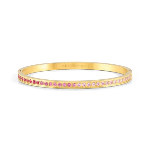 Pretty Bangles bracelet, Pink CZ Dégradé  Bracelet in stainless steel with coloured Cubic Zirconia 