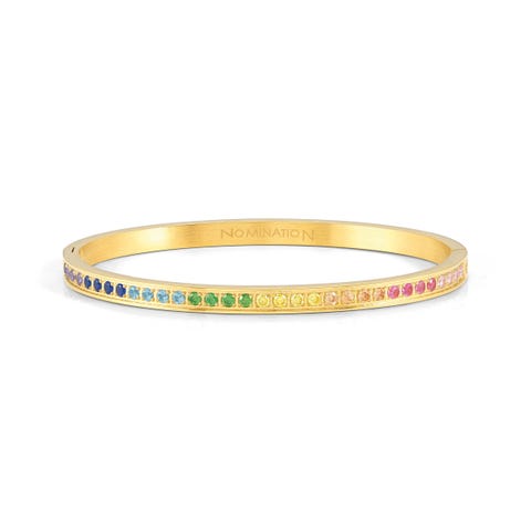 Pretty Bangles bracelet with coloured CZ Stainless steel bracelet with mix of coloured Cubic Zirconia 