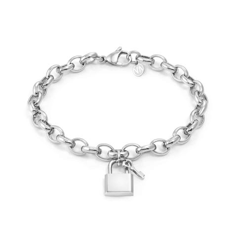 Sempre con Me bracelet, Padlock pendant Bracelet with pendant, can be personalised