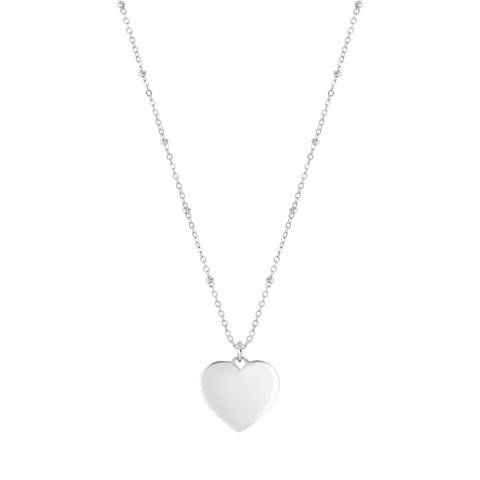 Sempre con Me necklace, Heart pendant Stainless steel necklace, can be engraved