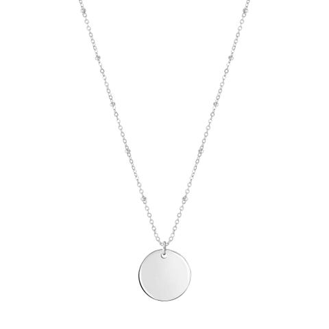 Sempre con Me necklace, Circle pendant Necklace in stainless steel with pendant, can be personalised