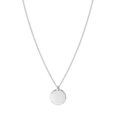 Sempre con Me necklace, Hexagon pendant Necklace with plaque, can be personalised with engraving