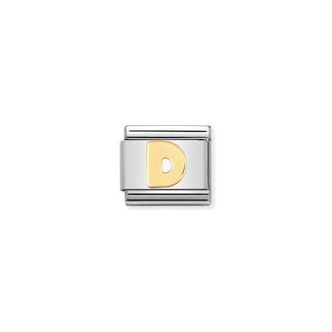 Link Composable Classic Lettre D Link en Or et Acier Alphabet