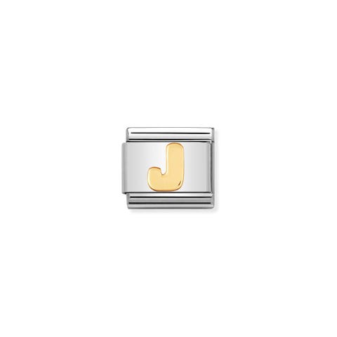 Link Composable Classic Lettre J Link en Acier et Or avec Lettres Alphabet