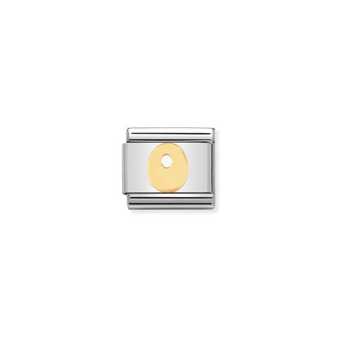 Link Composable Classic Lettre O Link en Acier avec Lettres en Or 750