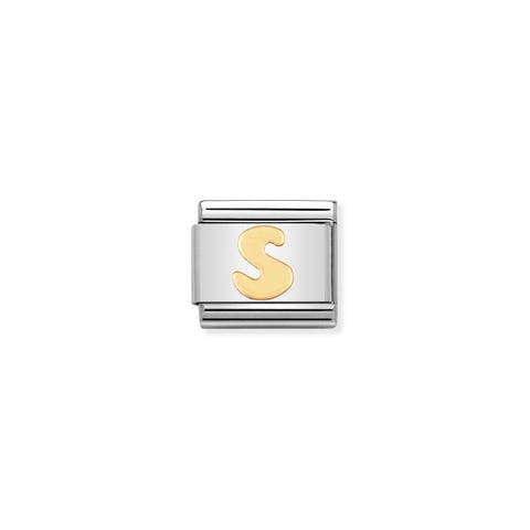 Link Composable Classic Lettre S Link avec Alphabet en Acier et Or 750