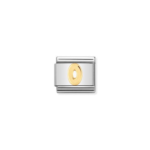 Link Composable Classic Chiffre 0 Link en Acier avec Chiffre en Or