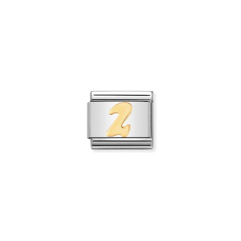 Composable Classic Link Number 2 in bonded yellow gold Stainless steel Number 2 Link in bonded yellow gold