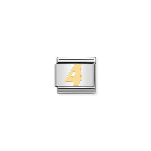 Composable Classic Link Number 4 in bonded yellow gold Bonded yellow gold Link with Number 4