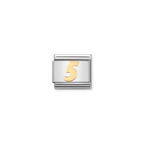 Composable Classic Link Number 5 in bonded yellow gold Stainless steel Number 5 Link in bonded yellow gold