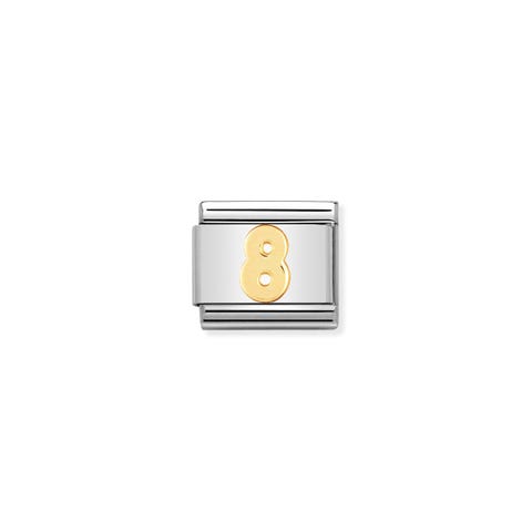 Composable Classic Link Number 8 in bonded yellow gold Stainless steel Number 8 Link in bonded yellow gold
