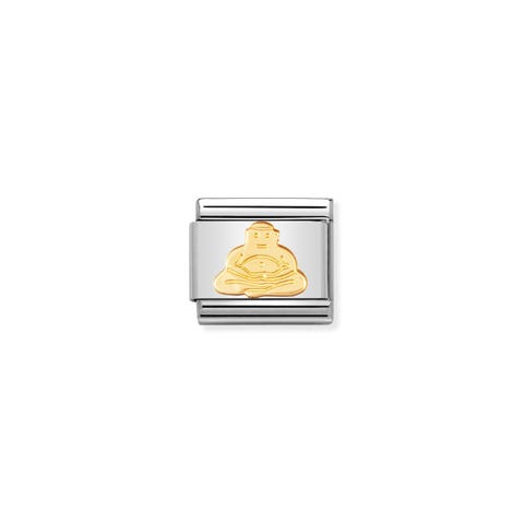 Link Composable Classic en Or Bouddha Link en Acier et Or 750 Spiritualité