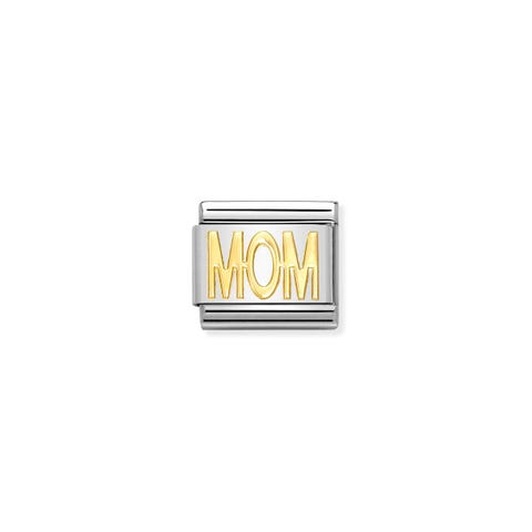Composable Classic Link MOM in 18K Gold Stainless steel Link with MOM Writing in 18K gold