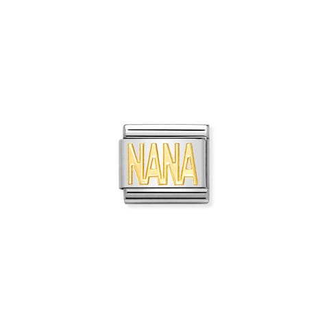 Link Composable Classic in Oro NANA Link in Acciaio e Oro Messaggi e Scritte Famiglia