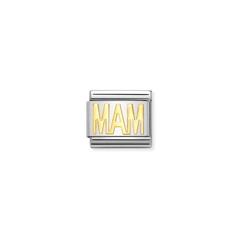 Composable Classic Link MAM in bonded yellow gold Stainless steel Link with MAM Writing in bonded yellow gold