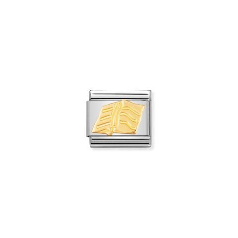 Composable Classic Link Book in bonded yellow gold Bonded yellow gold Link with Book symbol in stainless steel