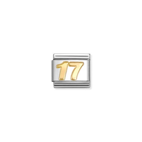 Composable Classic Link, yellow gold number 17 Stainless steel link with number 17 in bonded yellow gold