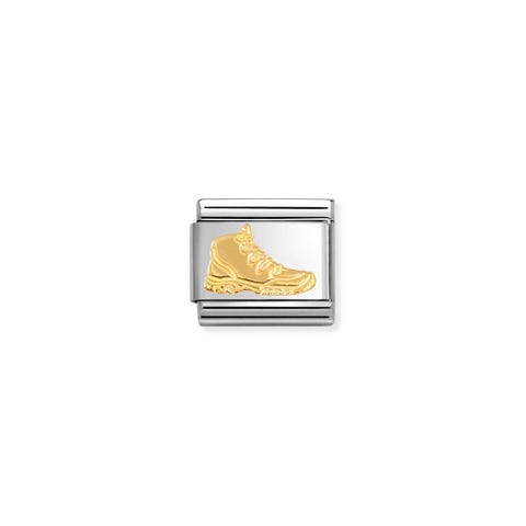 Link Composable Classic Chaussure de trekking Link en acier et or jaune 750 avec dessin