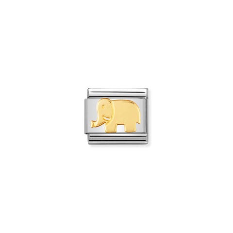Composable Classic Link Elephant Link in bonded yellow gold with African Animal symbol