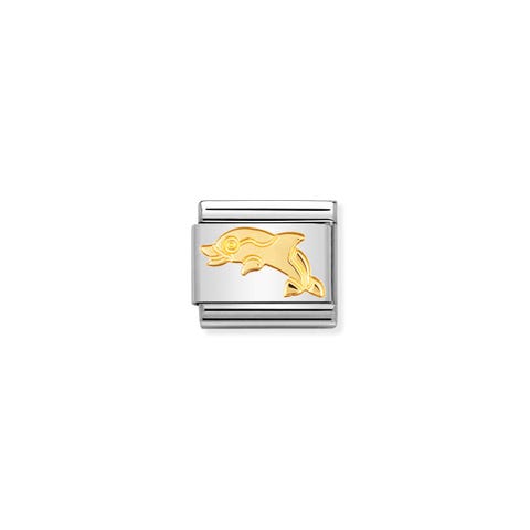 Composable Classic Link Dolphin Link in bonded yellow gold with symbol of Animal