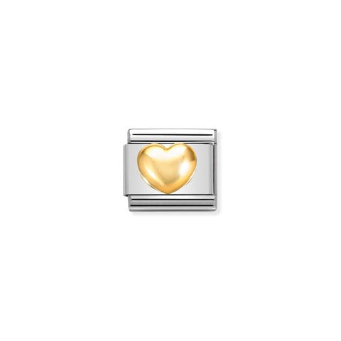 Composable Classic Link Raised heart Link in bonded yellow gold with heart symbol