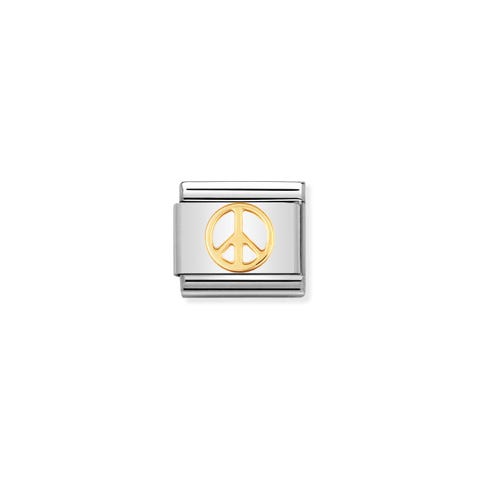Link Composable Classic Symbole Paix Link en Acier avec symbole de la Paix