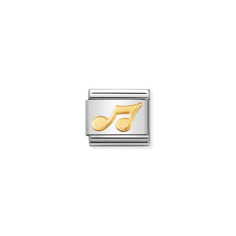 Composable Classic Link Musiknote Link in Edelstahl mit Musiksymbol 750er Gelbgold