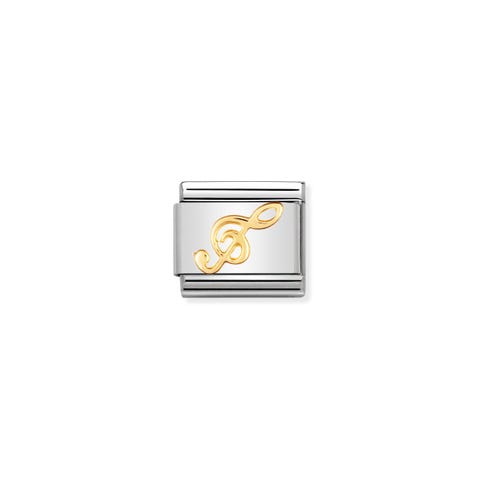 Link Composable Classic avec Clé de sol Link en Or 750 avec symbole de la Musique