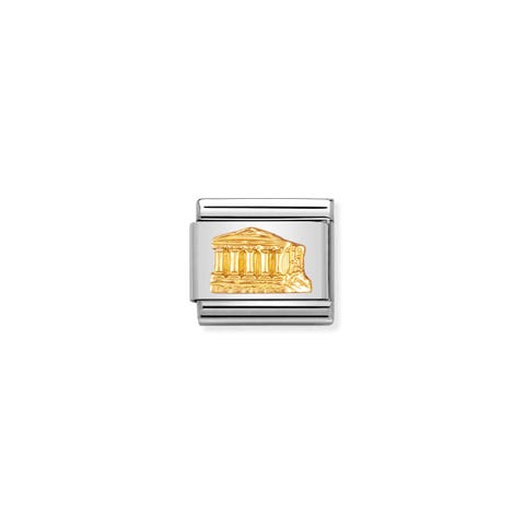 Composable Classic Link Parthenon in Gold Link in bonded yellow gold with Greek Monument symbol
