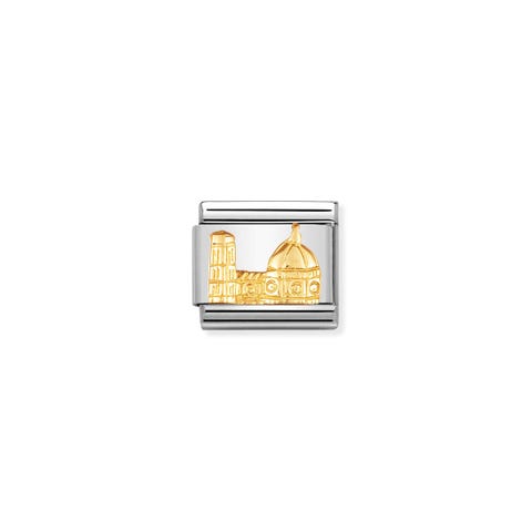Composable Classic Link Florence Duomo Link bonded yellow gold with Italian Monument symbol
