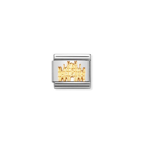 Composable Classic Link Milan Duomo in Gold Link bonded yellow gold with Italian Monument symbol