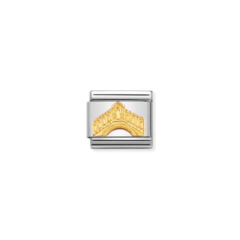 Composable Classic Link Rialto Bridge Link in 18K gold with Italian Monument symbol