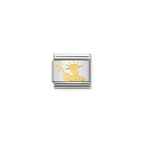 Link Composable Classic en Oro Estatua Libertad Link en acero y Oro 750 País, bandera o monumento