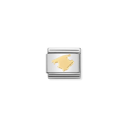 Composable Classic Link Mallorca Link in Edelstahl und 750er Gelbgold Symbol Baleareninsel
