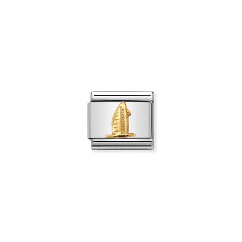 Composable Classic Link Burj Al Arab Dubai Link in Relief 750er Gelbgold mit Symbol für Dubai