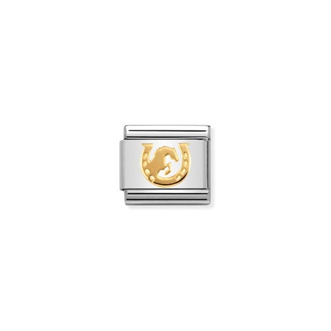 Link Composable Classic Ferro con Cavallo Link con simbolo in Oro giallo 750
