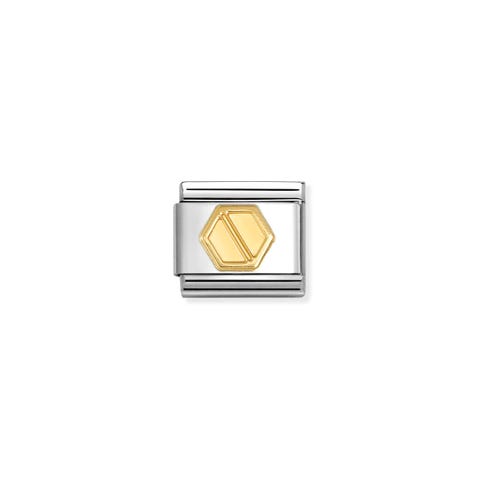 Composable Classic Link, gold Screw Stainless steel Link with yellow bonded gold symbol