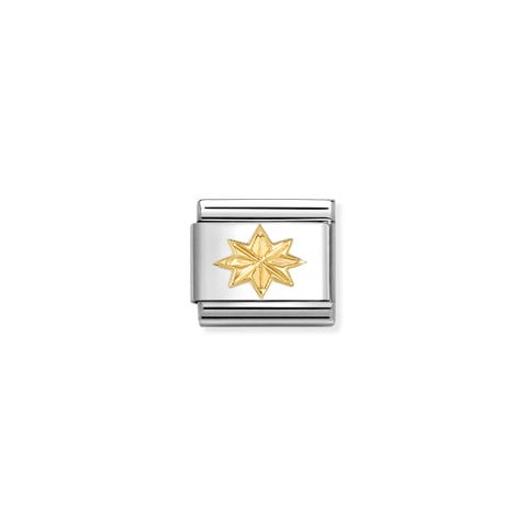 Link Composable Classic rose des vents en or Links en acier avec symbole rose des vents en or jaune 750