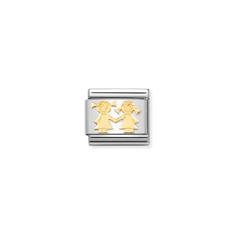 Composable Link, gold Sisters Link with 18K gold family symbol