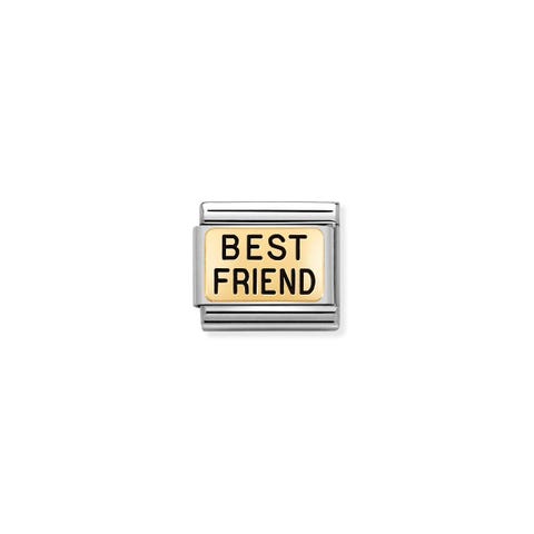 Composable Classic Link BEST FRIEND Link with yellow gold and text