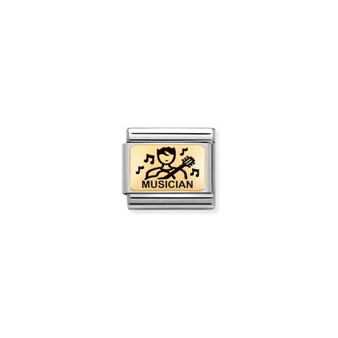 Composable Classic Link Musiker Link mit Plakette in 750er Gold