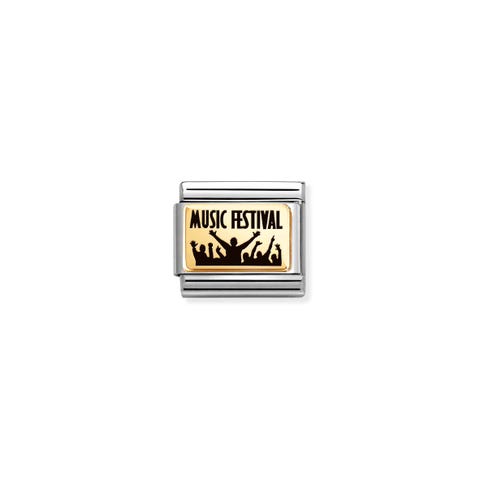 Composable Classic Link, MUSIC FESTIVAL Stainless steel Link, bonded yellow gold, music theme