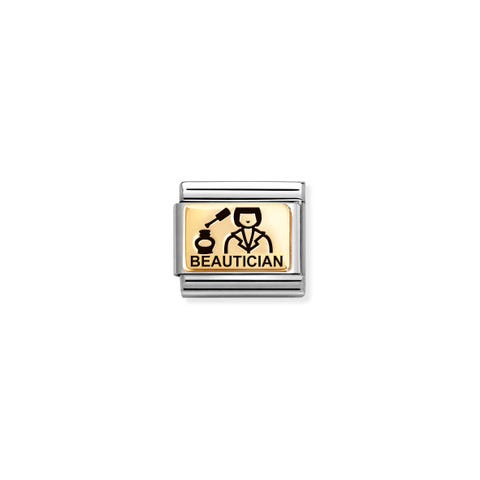 Composable Classic Link BEAUTICIAN Stainless steel Link with gold and Dream Job symbol
