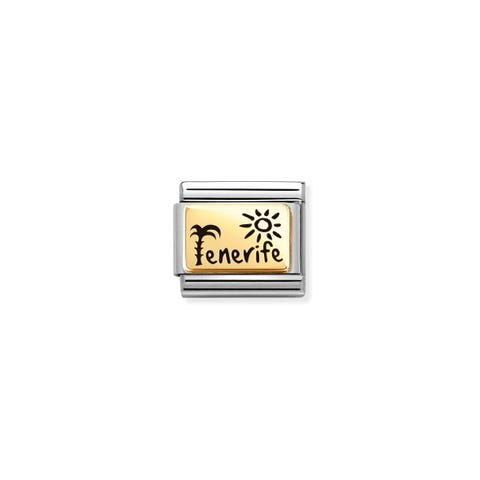 Link Composable Tenerife Link en acier et or avec message