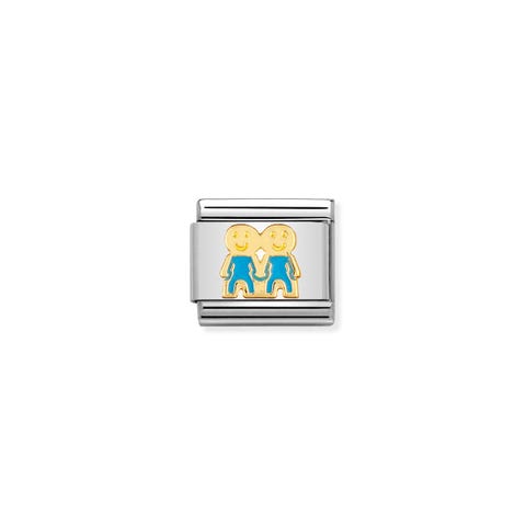 Composable Classic Link Brüder Link in Gold und Emaille  Symbol Familie