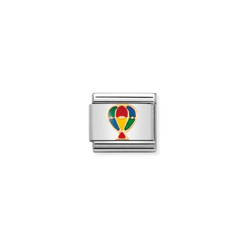 Composable Classic Link Hot-Air balloon Stainless steel Link with Hot-Air Balloon symbol in enamel
